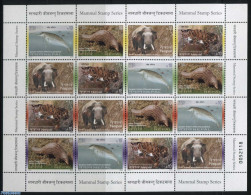 Nepal 2005 Animals M/s, Mint NH, Nature - Animals (others & Mixed) - Cat Family - Elephants - Sea Mammals - Népal