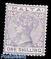 Malta 1890 1sh, Dull Violet, Stamp Out Of Set, Unused (hinged) - Malta