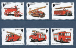 Jersey, **, Yv 994 à 999 , Mi BL 996 à 1001, SG 1007 à 1012, Véhicules De Pompier, - Camiones