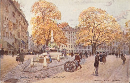 Suisse (GE) Genève // Place Du Bourg De Four (Artist Impression) 1917 Round Corners - Genève