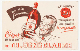 Buvard 20.8 X 13.4 Les Vins TH. SENECLAUZE - Liquor & Beer