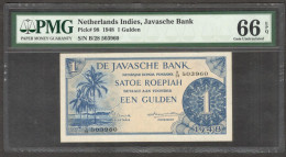 Netherlands East Indies 1 Gulden 1948 P-98 PMG 66 GEM UNC - Indonesië