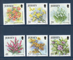 Jersey, **, Yv 1132 à 1137, Mi 1105 à 1110, SG 1119 à 1124, Fleurs, Cognassier Du Japon, Jasmin , Perce-neige, ... - Jersey