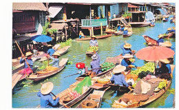 CPSM 9 X 14 Thaïlande (2) DamnoensSaduak  Floating Market  Le Marche Flottant De Damnoens Saduak  Bangkok - Tailandia