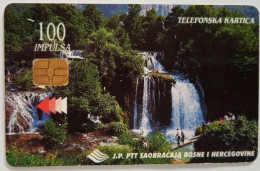 Bosnia 100 Units Chip Card - Waterfalls Una - Bosnien