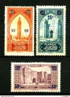 MAROC - 124 + 125 + 126 - 3 Valeurs Surchargées - Neufs N* - Très Beaux - Neufs