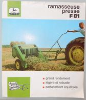 PROSPECTUS DÉPLIANT DOCUMENT PUBLICITAIRE JOHN DEERE MATÉRIEL AGRICOLE TRACTEUR RAMASSEUSE PRESSE F 81 - Bricolage / Technique