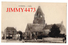 CPA - CONNERRE En 1929 - L' Eglise ( Place Bien Animée ) Edit. Pichon - Connerre
