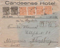 Brasilien Einschreibe Brief Candeense Hotel Brazil Mit 6 Marke Nach Flensburg 1928 - Briefe U. Dokumente