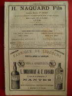 PUB 1884 - Liqueur H Naquard 69 Lyon, L Morandeau&Cassard 44 Nantes, Simon 71 Chalon, Naltet Menard 71 Chalon SS - Publicités