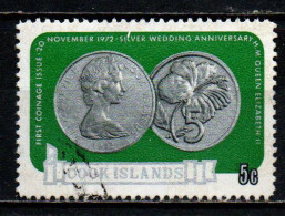 COOK ISLANDS - 1973 - Queen Elizabeth II Coin: Hibiscus - USATO - Islas Cook