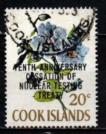 COOK ISLANDS - 1973 - Overprinted: “TENTH ANNIVERSARY / CESSATION OF / NUCLEAR TESTING / TREATY” - USATO - Islas Cook