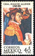 1969 MÉXICO Gen. IGNACIO ALLENDE By DIEGO RIVERA  Sc. 1007 MNH, (1769-1811) Hero Of Mexican Independence - Mexique