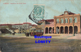 Italie Torino Turin Stazione Di Porta Suza CPA + Timbre  , Gare Tram Tramway - Transports