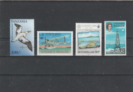 Stamps With Lighthouse On Back Plan MNH(**) - Faros