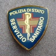 Distintivo Vetrificato - Polizia Di Stato Servizio Sanitario - PS - Usato Obsoleto - Italian Police Insignia (283) - Polizia