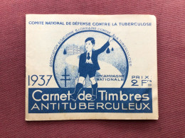 CARNET DE TIMBRES ANTITUBERCULEUX 1937 Complet - Tegen Tuberculose