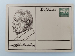Paul Von Hindenburg,  Postkarte Deutsches Reich,  Tannenberg Denkmal - Hombres Políticos Y Militares