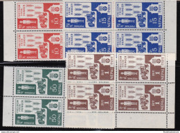 1963 NEPAL, SG N° 172/175 Set Of 4  MNH/** Block Of Four - Népal