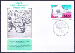 Mexico 1986 Cover, Mexico Tomas Boy & Paraguay Goalkeeper In WC Football, Sports, Soccer - 1986 – Mexiko