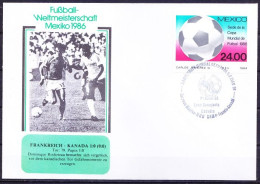 Mexico 1986 Cover, WC Football France Vs Canada, Final Score 1-0, Soccer Sports - 1986 – Messico