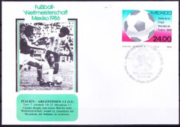 Mexico 1986 Cover, WC Football Italy Vs Argentina Final Score 1-1, Diego Maradona, Soccer Sports - 1986 – Messico