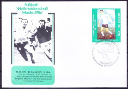 Mexico 1986 Cover, WC Football Italy Vs Bulgaria Final Score 1-1, Soccer, Sports - 1986 – México