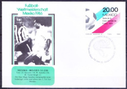 Mexico 1986 Cover, WC Football Mexico Vs Belgium Final Score 2-1, Soccer, Sports - 1986 – México