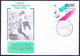 Mexico 1986 Cover, WC Football Morocco Vs England Final Score 0-0, Soccer, Sports - 1986 – Messico