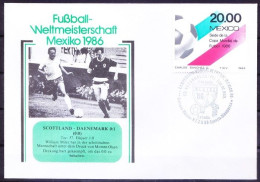 Mexico 1986 Cover, WC Football Scotland Vs Denmark Final Score 0-1, Soccer, Sports - 1986 – Messico