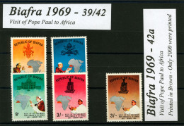 BIAFRA / NIGERIA 1969 MNH** SET VISIT OF POPE TO AFRICA - Nigeria (1961-...)