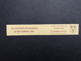 Carnet Privé 1993 - Bonnétable 72 - Club Philatélique 12x0.10 Briat  1er Bourse D'échanges - Autres & Non Classés