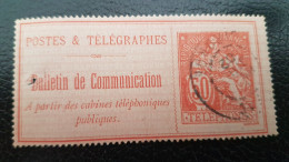 France - TIMBRE TELEPHONE N° 18   50c Rouge Sur Rose Oblitéré - Télégraphes Et Téléphones