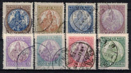 Hongrie 1921 Mi 322-3+374-9 (Yv 315-6+360-6), Obliteré, Qq Dents Courts - Usati