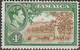 JAMAICA 1938 King George VI - Citrus Grove - 4d. - Brown And Green MH - Jamaica (...-1961)