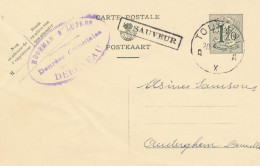 Entier 1Fr20 Griffe St Sauveur Via Tournai 29.mai 1953 Vers Auderghem  - Briefkaarten 1951-..