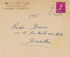 724N Sur Lettre Avec Griffe Stambruges Via Ath Vers Bruxelles 12-6-1946  - 1946 -10 %