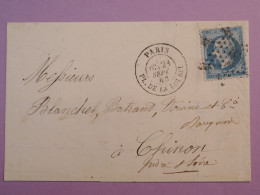 DK 21 FRANCE BELLE  LETTRE  1863  PARIS A CHINON +ETOILE DE PARIS N°1 ++N°22  +++  AFF. INTERESSANT +++ + - 1849-1876: Classic Period