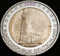 2 Euro Gedenkmünze 2008 Nr. 1 - BRD Deutschland / Germany - Hamburg UNC Buchstabe F Stuttgart Fehlprägung Error Coin Mzz - Allemagne