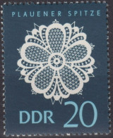 1966 DDR, ** Mi:DD 1186, Yt:DD 877, Plauener Spitze, Blütenmuster - Textil