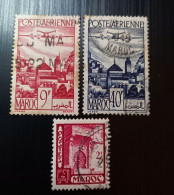 Maroc Poste Française 1947 Airmail - Plane Over Cities & 1949 -1951 Views Of The City - Used Stamps