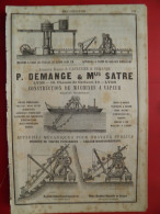 PUB 1884 - Mécanique Tuyau Plomb Drague Excavateur Ch De Gerland 69 Lyon, Machines Stapfer De Duclos 13 Marseille-Joliet - Publicités