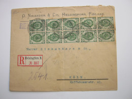 1906 , Einschreiben Mit  10er - Block Nach Deutschland Verschickt - Lettres & Documents
