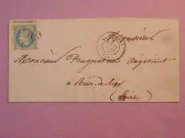 DK 21 FRANCE BELLE  LETTRE RR 1869 PETIT BUREAU ROMANS +N°29 PIQUETAGE CHEVAL +++  AFF. INTERESSANT +++ + - 1849-1876: Klassik