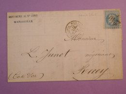 DK 21 FRANCE BELLE  LETTRE VARIETé 1869 MARSEILLE  A RECEY  +N°29  SANS FILET ++  AFF. INTERESSANT +++ + - 1849-1876: Période Classique