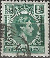JAMAICA 1938 King George VI - ½d. - Green FU - Jamaica (...-1961)