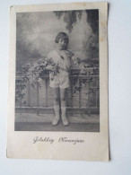 D201649    Netherlands -     Losser Overijssel  - Echt Koperdiepdruk - Child With Flowers - Poststempel