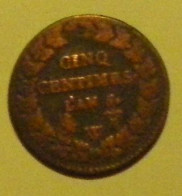 (Monnaies). France. Monnaies Revolutionnaires. 5 Centimes An 5 Atelier W - Autres & Non Classés