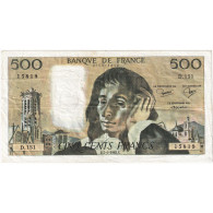 France, 500 Francs, Pascal, 1982, D.151, TTB, Fayette:71.26, KM:156e - 500 F 1968-1993 ''Pascal''