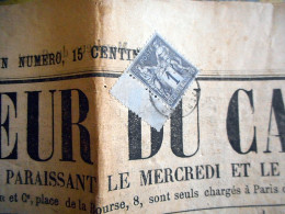 1C BLEU ENCRE REPUBLIQUE FRANCAISE TYPE SAGE  AURILLAC Sur Journal LE MONITEUR DU CANTAL Du 22 MAI 1878 - Kranten